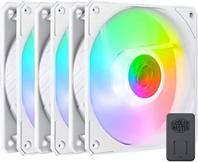 Alt view image 17 of 17 - Cooler Master SickleFlow 120 V2 Addressable RGB Fan (White Edition, 3 in 1 with ARGB LED Controller) - 120mm Square Frame Fan, Air Balance Curve Blade Design, PWM Control for PC Case & Liquid Radiator