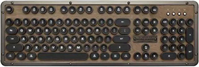 Alt view image 20 of 20 - Azio Keyboard MK-RETRO-W-01B-US Bluetooth Retro Classic Mechanical Keyboard Elwood