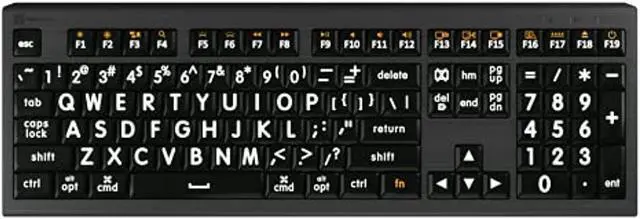 logickeyboard largeprint white on black compatible with macos