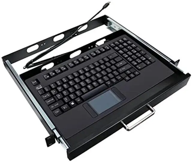 Alt view image 6 of 17 - ADESSO AKB-425UB-MRP Black 12 Function Keys USB Wired EasyTouchTouchpad Keyboard With Rackmount