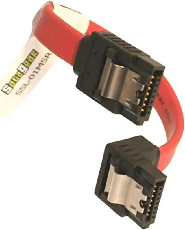 Alt view image 2 of 2 - 8in Serial ATA SATA Latching Cable Straight to Right Angle