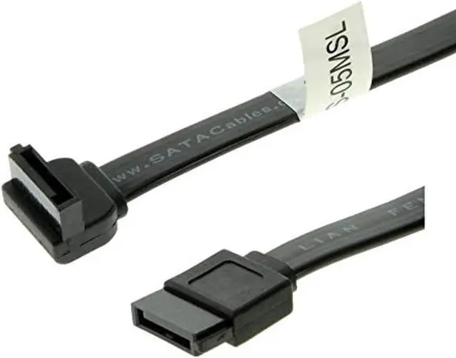 Alt view image 2 of 2 - 14in Black SATA Device Cable Straight to Left Angle