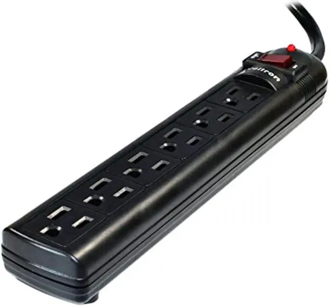 Alt view image 18 of 20 - THIS 6 OUTLET PLASTIC POWER STRIP HAS 750 JOULES, EMI/RFI FILTER AND A 25FT POWE