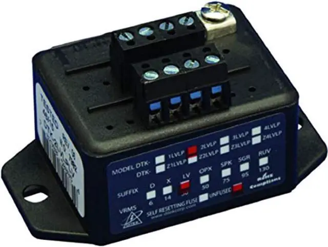 Main image of ditek dtk-2lvlplv 2 pair, terminal strip, 22-16 awg, surge protection, 30v