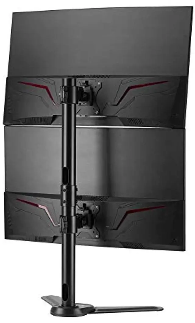 Alt view image 10 of 19 - Freestanding Adjusting Vertical Dual Monitor Steel Stand 17" to 32" - 75x75 100x100 VESA