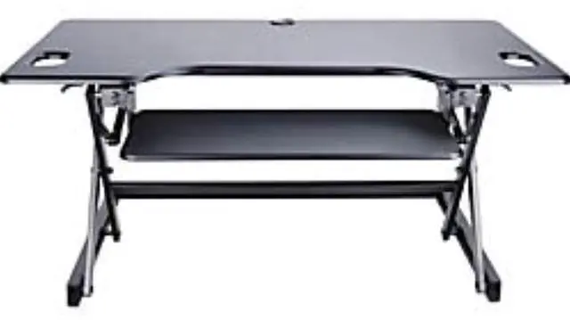 Alt view image 12 of 13 - Lorell Desk Riser Adjustable 45 lb Cap 46"x24"x20" Black 82013