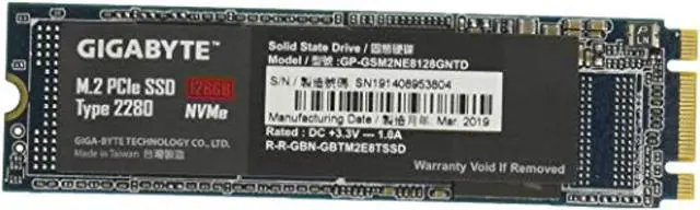 Alt view image 6 of 6 - Gigabyte GP-GSM2NE8256GNTD SSD 256GB M.2 PCIe x2 NVMe Internal Solid State Drive