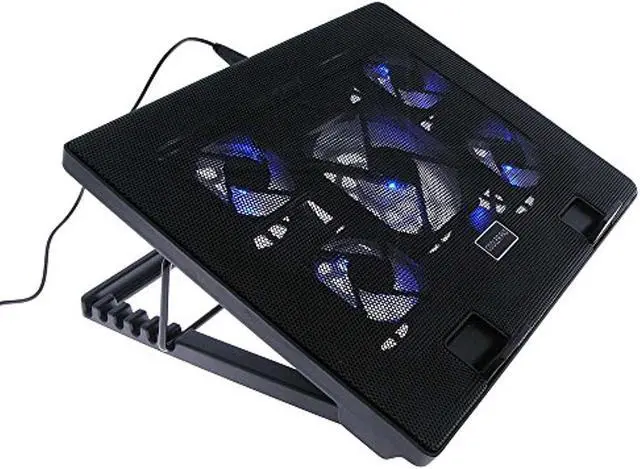 Alt view image 4 of 4 - iMBAPrice - Quiet Portable 12" - 17" Laptop Cooler Cooling Pad - Ultra Slim 2xUSB Powered (5 Fans) with Adjustable Heigh