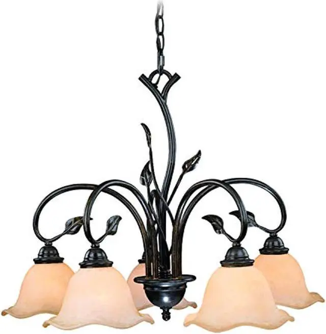 Alt view image 3 of 8 - vaxcel ch38805ol vine 5 light chandelier, oil shale finish