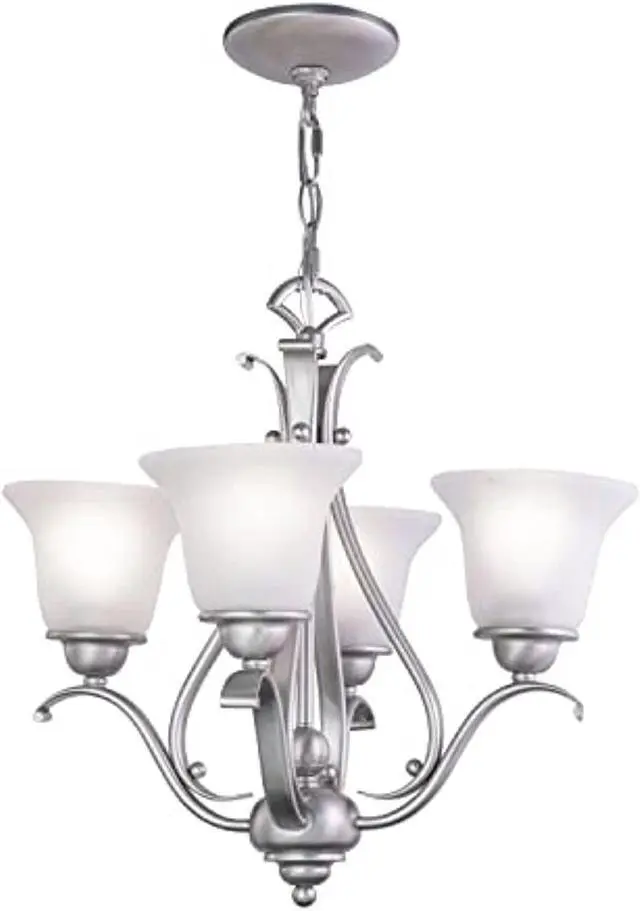 Alt view image 3 of 10 - Vaxcel Monrovia 4 Light Chandelier Brushed Nickel - CH35404BN