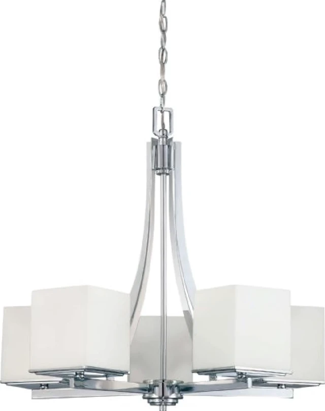 Main image of nuvo 60/4086 five light chandelier bento, polished chrome
