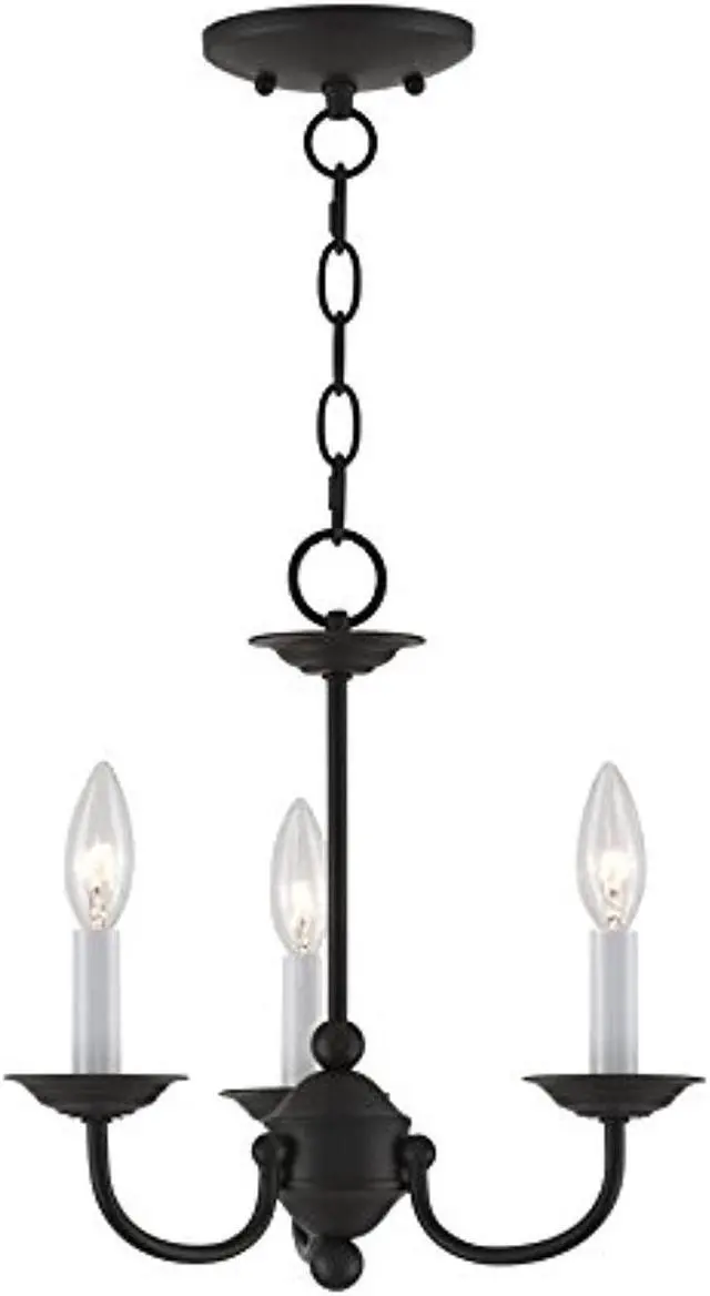 Alt view image 4 of 6 - Livex Lighting Home Basics Mini Chandelier in Black - 4153-04
