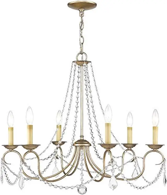 Alt view image 5 of 6 - Livex Lighting Pennington Chandelier in Antique Silver Leaf - 6516-73