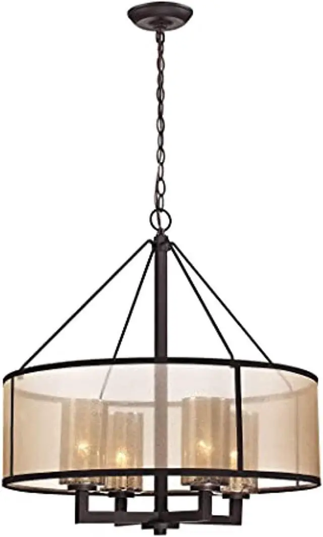Alt view image 16 of 16 - Elk Lighting Diffusion Collection 4 Light Chandelier In Oil Rubbed Bronze - 57027/4