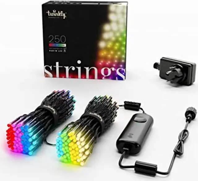 Alt view image 9 of 13 - Twinkly Strings App-Controlled Smart LED Christmas Lights 250 Multicolor & White