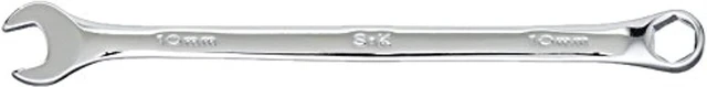Main image of sk professional tools 88710 6-point metric wrench - long, 10 mm combination chrome wrench with superkrome finish, made in usa