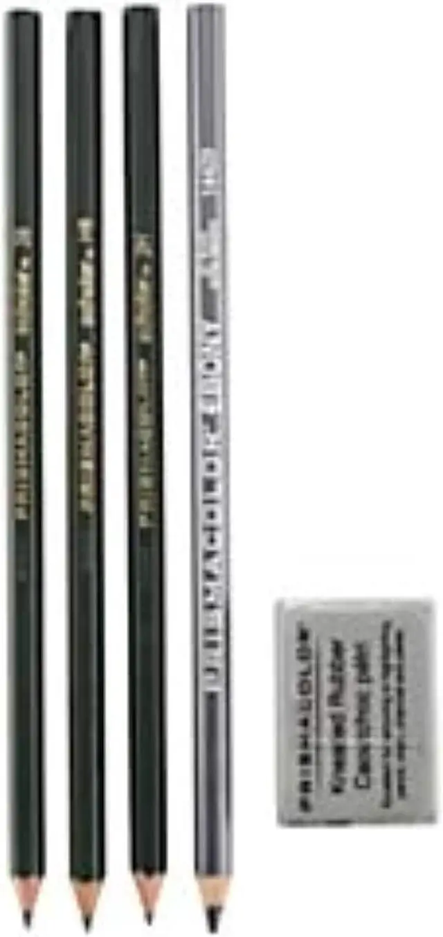 Alt view image 11 of 11 - Prismacolor Scholar Graphite Pencil Set, 4B, 2B, HB, 2H Pencils, Kneaded Eraser