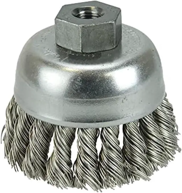 Alt view image 3 of 3 - WEILER 13256 2-3/4" Single Row Knot  Cup Brush.020" Stainless , 3/8"-24 UNF Nut