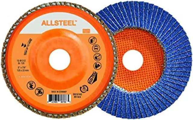 Alt view image 3 of 3 - walter 15w512 flexsteel flap disc pack of 10  120 grit, 5 in. grinding disc for angle grinders. abrasive grinding supplies