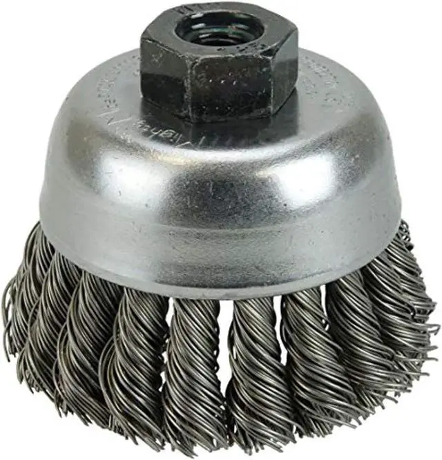 Alt view image 3 of 3 - WEILER 13015 2-3/4" Single Row Knot Wire Cup Brush .014" Steel Fill M10x1.25 Nut