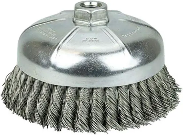 Alt view image 6 of 6 - WEILER 94122 Knot Wire Cup Wire Brush, Threaded Arbor, 6"