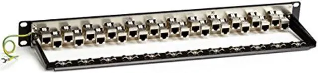 Alt view image 7 of 7 - Black Box C6AFP70S-24 CAT6A Staggered Feed-Through Patch Panel - 1U, Shielded, 24-Port