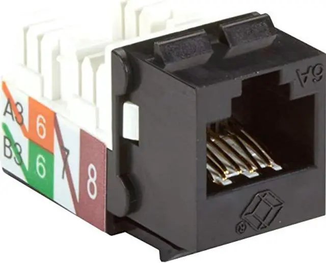 Alt view image 3 of 3 - Black Box GigaTrue2 CAT6A Keystone Jack - Unshielded RJ-45 Black