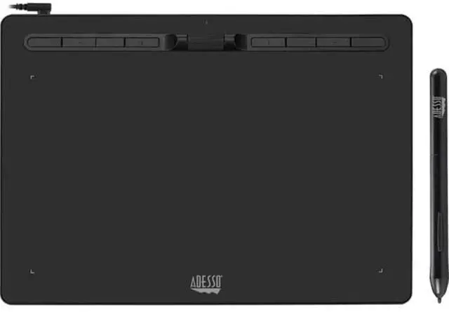 Alt view image 11 of 20 - Adesso 12" x 7" Graphic Tablet - Graphics Tablet - 12" x 7" - 5080 lpi Cable - 8192 Pressure Level - Pen - 1 - Mac, PC - Black