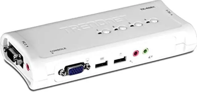 Alt view image 12 of 12 - TRENDnet 4-Port USB KVM Switch and Cable Kit with Audio, TK-409K