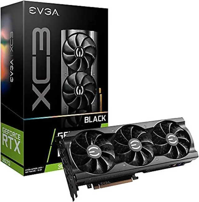 Main image of evga geforce rtx 3070 xc3 8gb gddr6 black gaming graphics card