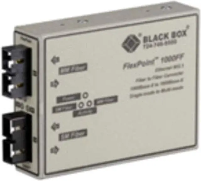Alt view image 5 of 7 - Black Box Network Services LMC1001A FlexPoint 1000 Mbps Fiber-to-Fiber Mode Converter
