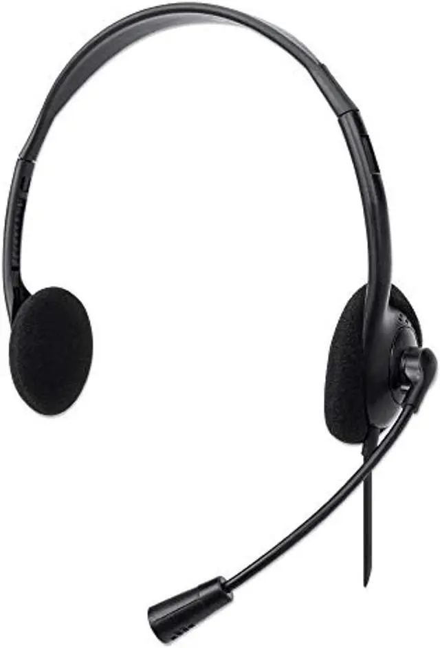 Alt view image 10 of 20 - Manhattan Stereo USB Headset - Stereo - USB Type A - Wired - 32 Ohm - 20 Hz - 20 kHz - Over-the-head - Binaural - Supra-aural - 4.92 ft Cable - Uni-directional Microphone - Black