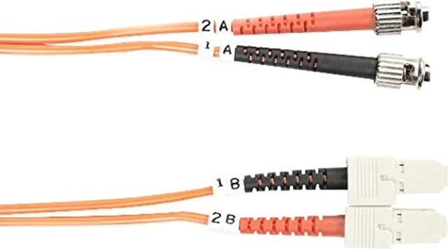Main image of OM2 50/125 MULTIMODE FIBER OPTIC PATCH CABLE - OFNR PVC, ST TO SC, ORANGE, 3-M (