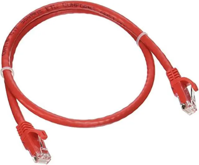Alt view image 4 of 8 - Monoprice Cat6 Ethernet Patch Cable - 2 Feet - Red | Network Internet Cord - RJ45, Stranded, 550Mhz, UTP, Pure Bare Copper Wire, 24AWG - Flexboot Series