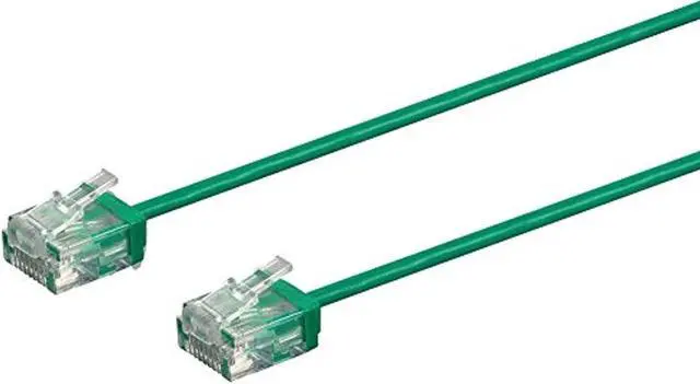 Alt view image 6 of 8 - Monoprice Cat6 Ethernet Patch Cable - 1 Feet - Green | Stranded, 550MHz, UTP, Pure Bare Copper Wire, 32AWG  - Micro SlimRun Series