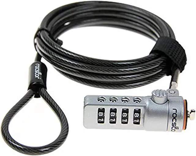 Alt view image 9 of 11 - Rocstor 6FT Rocbolt Combination Laptop Lock Security Cable 4 Digit Lock