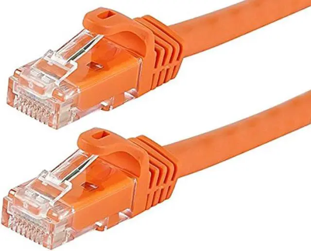 Alt view image 4 of 5 - Monoprice Cat6 Ethernet Patch Cable - 0.5 Feet - Orange | Network Internet Cord - RJ45, Stranded, 550Mhz, UTP, Pure Bare Copper Wire, 24AWG - Flexboot Series