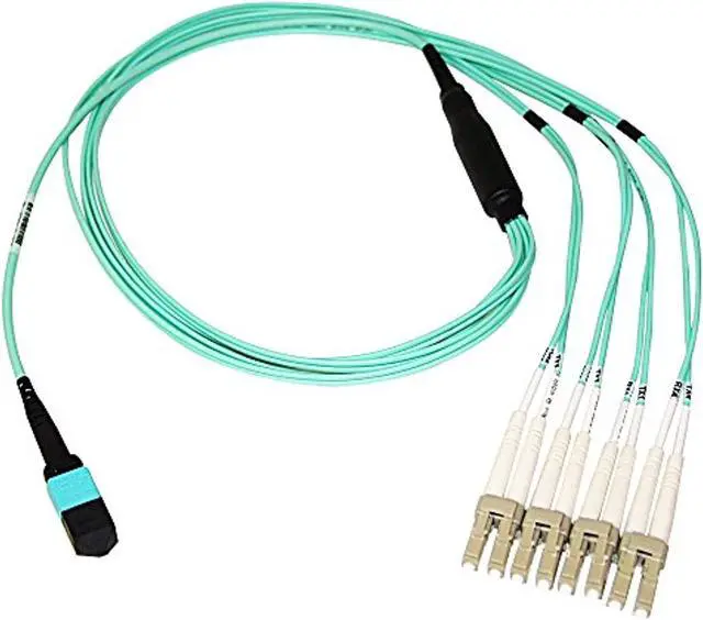 Alt view image 3 of 3 - AXIOM MPO FEMALE TO 4 LC MULTIMODE OM3 50/125 FIBER OPTIC BREAKOUT CABLE - 25M
