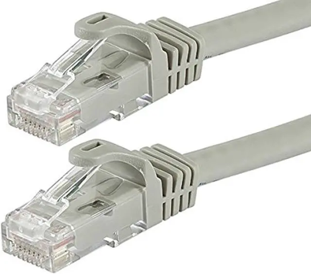Alt view image 3 of 10 - Monoprice Cat6 Ethernet Patch Cable - 5 Feet - Gray | Network Internet Cord - RJ45, Stranded, 550Mhz, UTP, Pure Bare Copper Wire, 24AWG - Flexboot Series