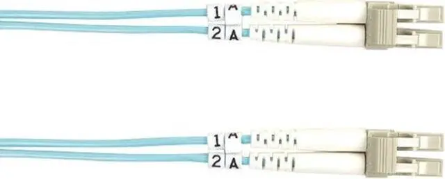 Alt view image 4 of 6 - Black Box FO10G-002M-LCLC Connect OM3 50-Micron Multimode Fiber Optic Patch Cable - OFNR PVC, LC-LC, Aqua, 2-m (6.5-ft.)