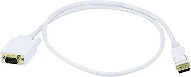 Alt view image 7 of 10 - Monoprice 3ft Gold Plated 28AWG DisplayPort to VGA Cable - White