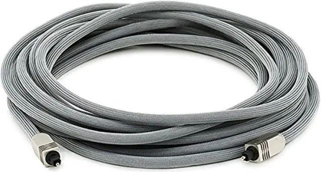 Alt view image 5 of 8 - Monoprice Premium S/PDIF (Toslink) Digital Optical Audio Cable - Silver - 25 Feet | Heavy Duty Mesh Jacket, Metal Connector Heads, For Play Station, Xbox one, Home theater & More