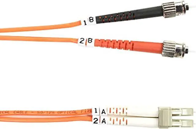 Main image of OM2 50/125 MULTIMODE FIBER OPTIC PATCH CABLE - OFNR PVC, ST TO LC, ORANGE, 3-M (