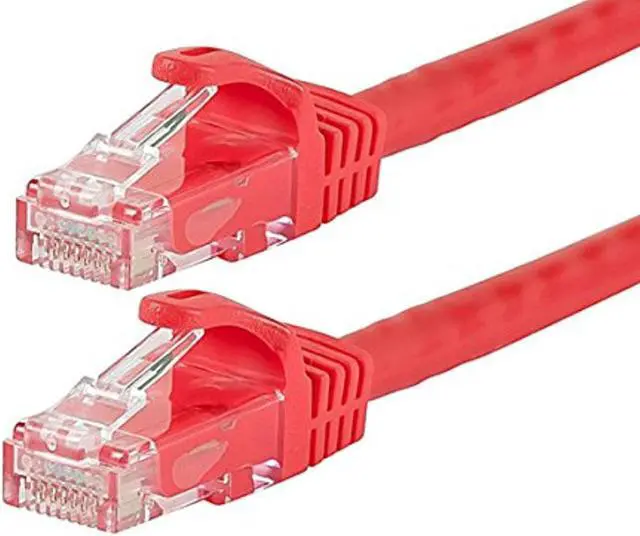 Alt view image 4 of 9 - Monoprice Cat6 Ethernet Patch Cable - 10 Feet - Red | Network Internet Cord - RJ45, Stranded, 550Mhz, UTP, Pure Bare Copper Wire, 24AWG - Flexboot Series