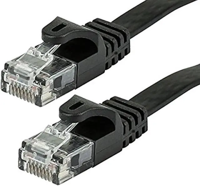Alt view image 6 of 14 - Monoprice Cat5e Ethernet Patch Cable - 25 Feet - Black | Network Internet Cord - RJ45, Flat,Stranded, 350Mhz, UTP, Pure Bare Copper Wire, 30AWG