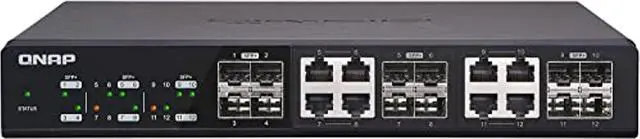 Alt view image 13 of 13 - Qnap QSW-M1208-8C-US 12-port Switch w/ 4 SFP+ (Fiber)ports - 8 SFP+/RJ45 (Copper) Ports