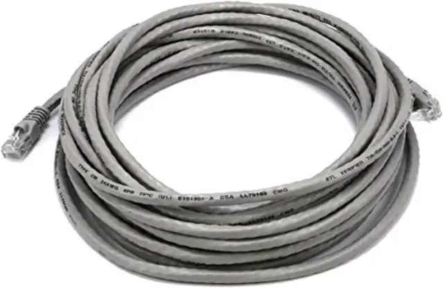 Alt view image 6 of 9 - Monoprice Cat6 Ethernet Patch Cable - 25 Feet - Gray | Network Internet Cord - RJ45, Stranded, 550Mhz, UTP, Pure Bare Copper Wire, 24AWG
