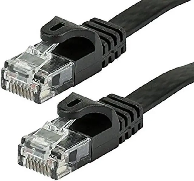 Alt view image 5 of 11 - Monoprice Cat5e Ethernet Patch Cable - 100 Feet - Black | Network Internet Cord - RJ45, Flat,Stranded, 350Mhz, UTP, Pure Bare Copper Wire, 30AWG