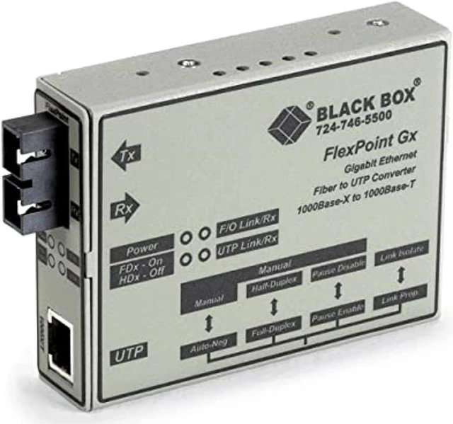 Main image of Black Box LMC1004A-R3 FlexPoint Gigabit Ethernet (1000-Mbps) Media Converter
