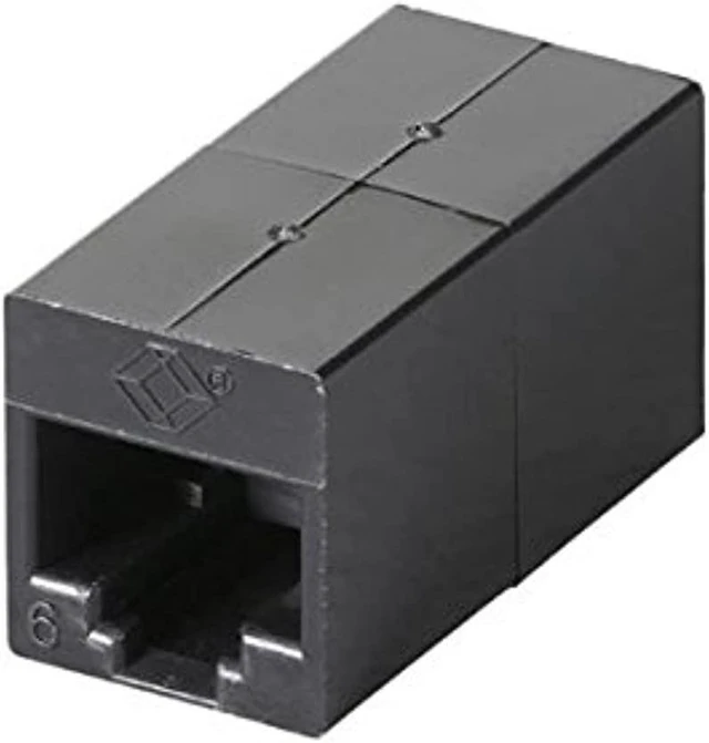 Alt view image 2 of 4 - Black Box Cat.6 Coupler - Unhielded, Straight-Pin, Office Black, 10-Pack